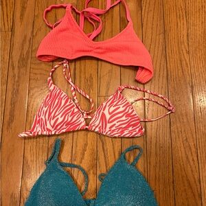 Full Tilt Colorful Bikini Top Trio XS